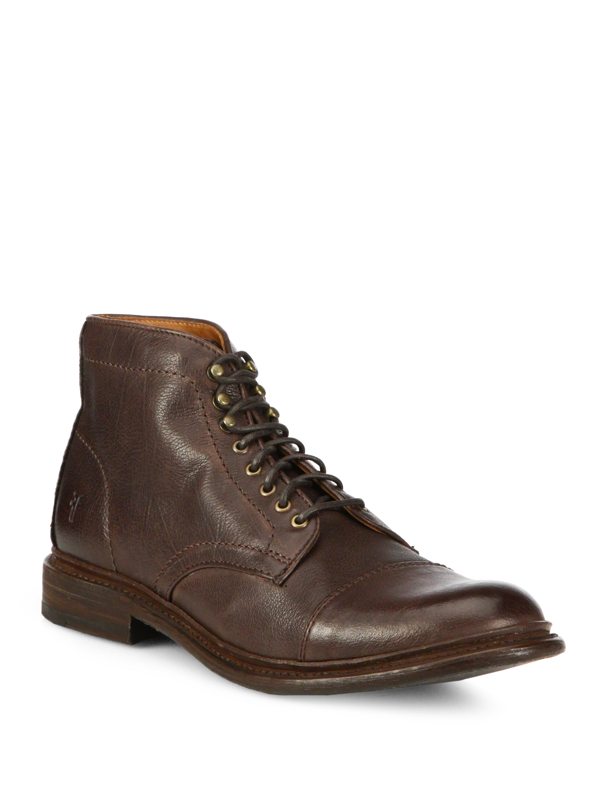 Frye Jack Leather Lace-up Boots in Brown for Men | Lyst