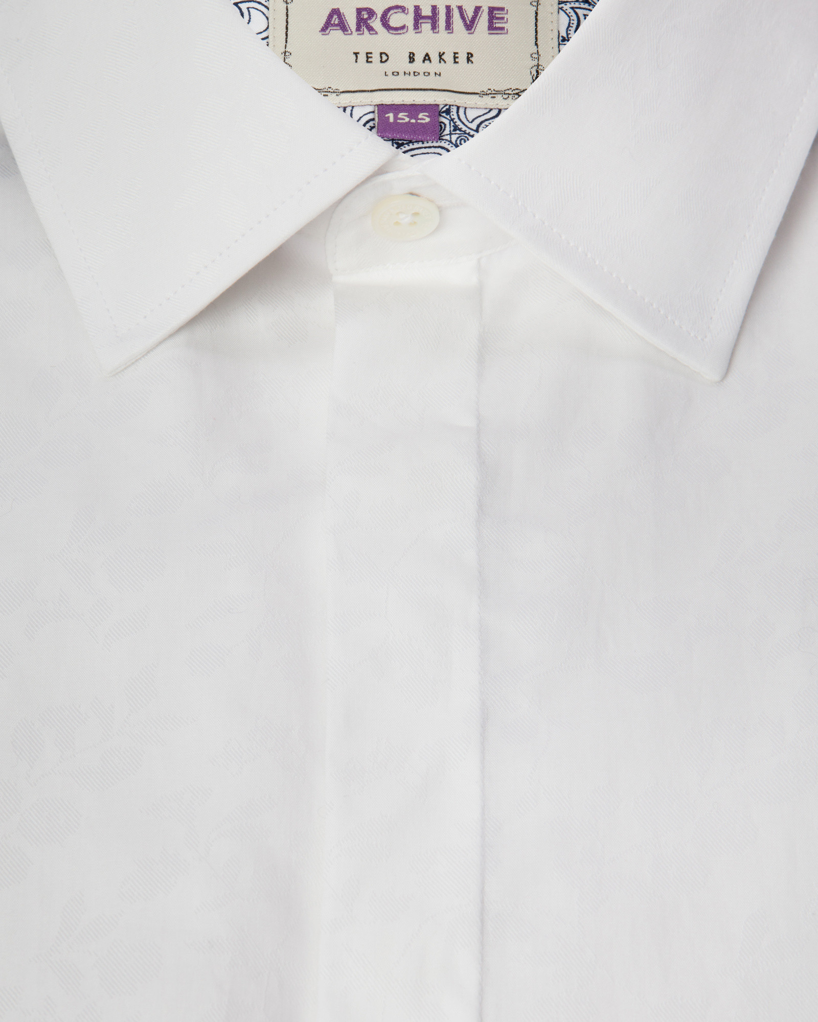 Ted Baker Cotton Floral Jacquard Shirt In White For Men Lyst