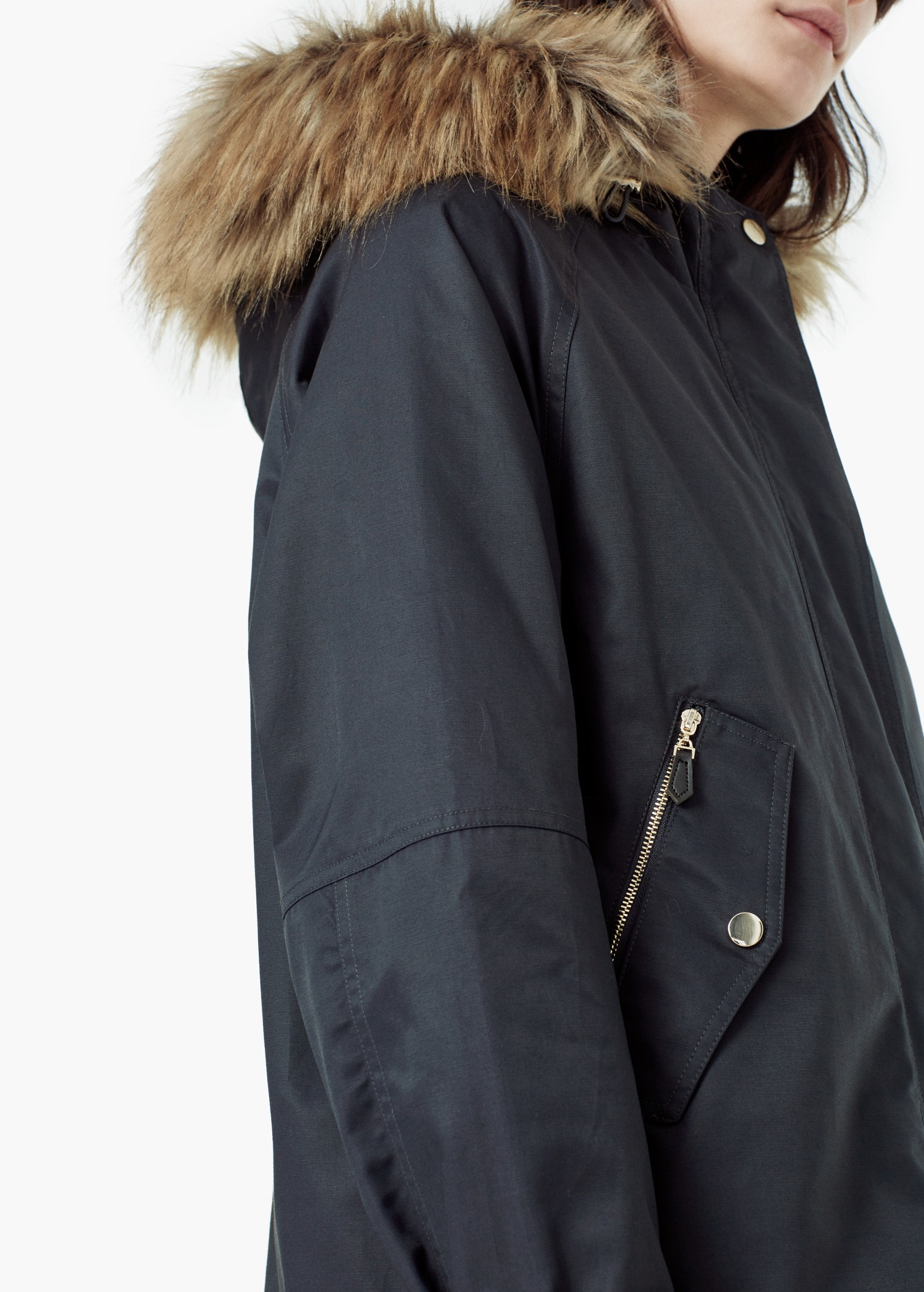 mango fur hooded coat
