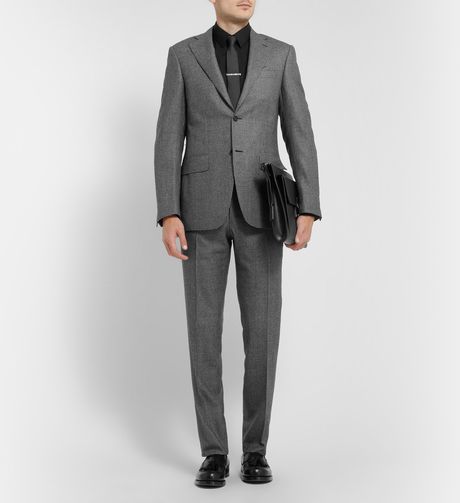 Canali Grey Capri Patterned Wool Suit in Gray for Men | Lyst