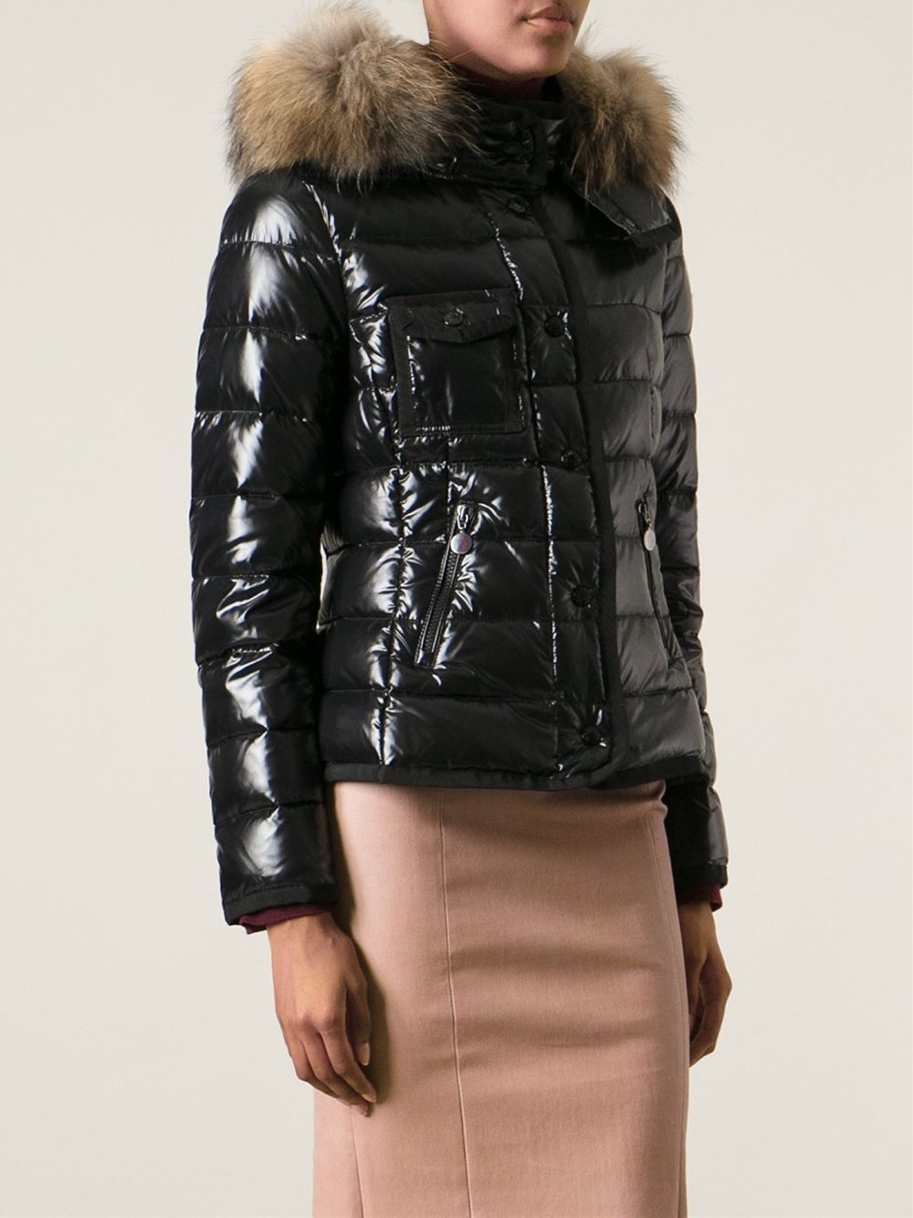 Moncler Shiny Padded Jacket in Black - Lyst