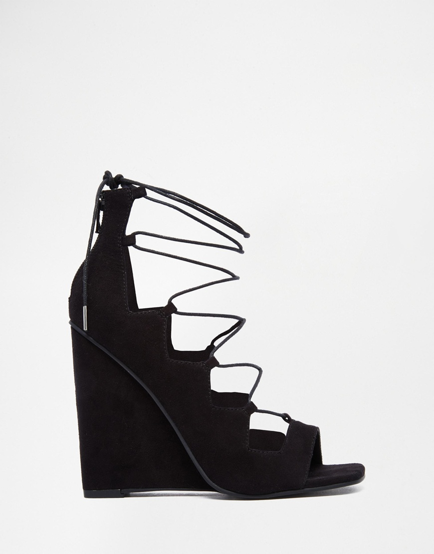 asos black wedge sandals