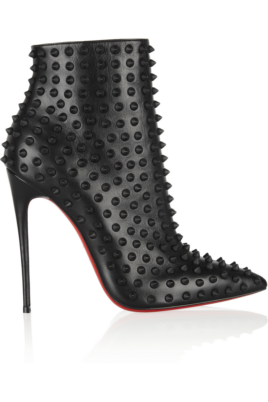 Christian Louboutin Snakilta 120 Spiked Leather Ankle Boots in Black | Lyst