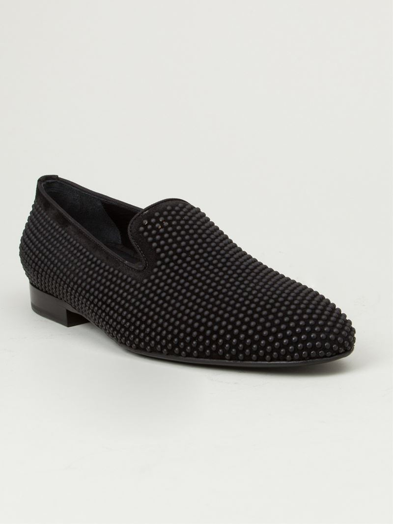 spiked loafers mens black