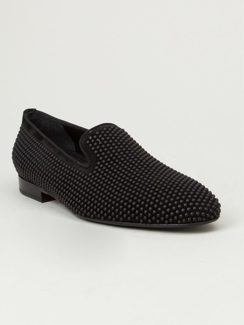 Louis Leeman Studded Loafers in Black 