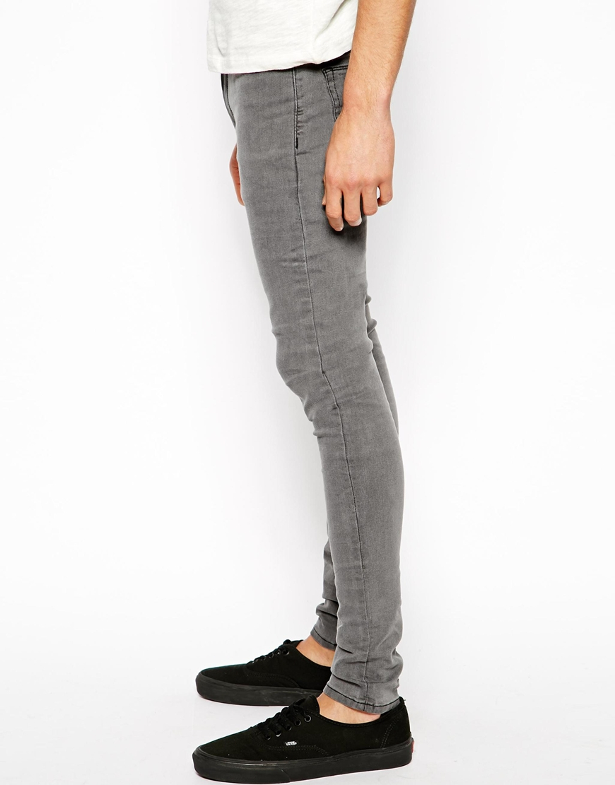 ASOS Extreme Super Skinny Jeans In Light Grey in Gray for Men - Lyst