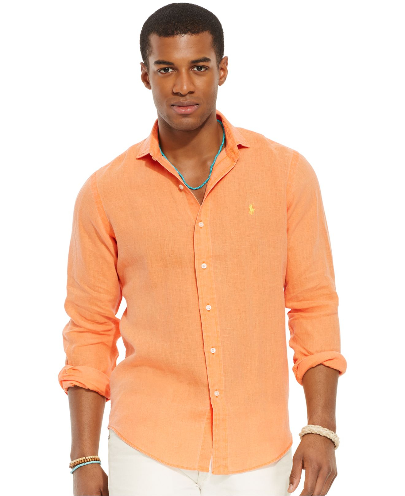 Оранжевая рубашка мужская - 97 фото