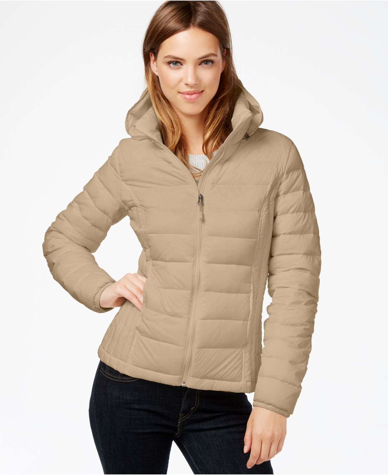 tan down jacket
