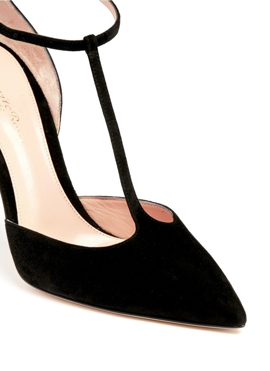 Gianvito Rossi 'romy' T-bar Suede Pumps 