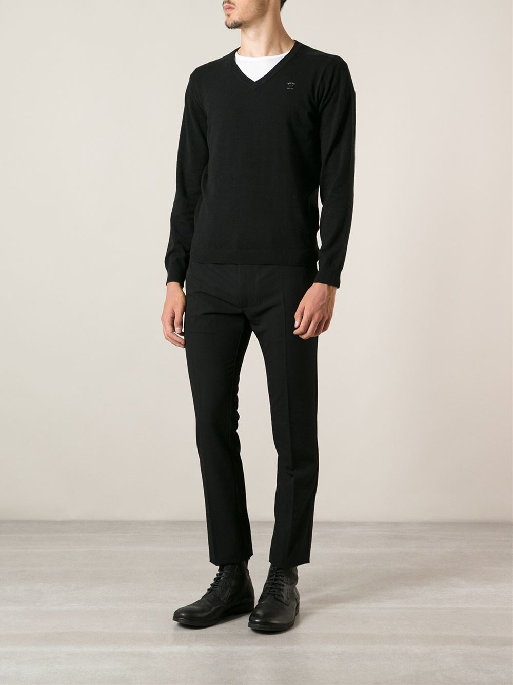 DIESEL V-Neck Sweater in Black for Men | Lyst