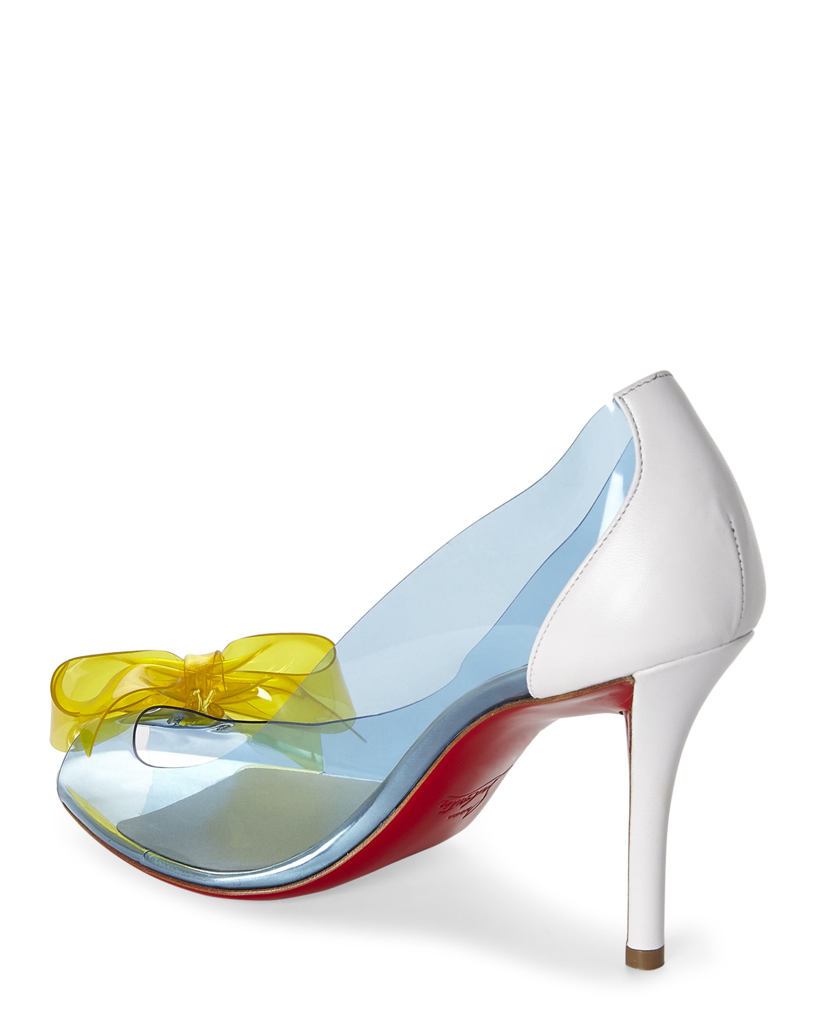 Christian louboutin Blue Pvc Bow Pumps in Blue (Blue/Yellow/White ...