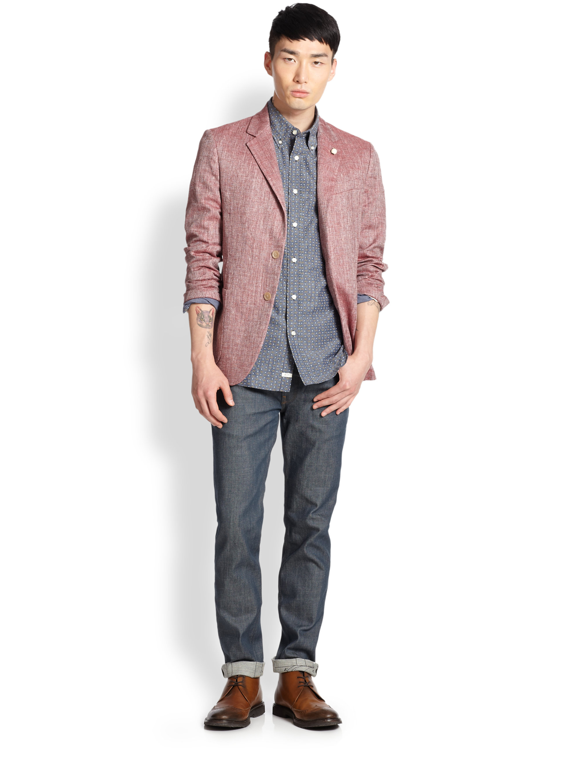 light red blazer mens