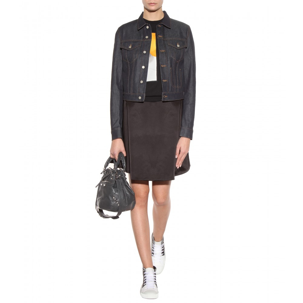 Balenciaga Giant Mini Pompon Leather Shoulder Bag in Anthracite (Gray) -