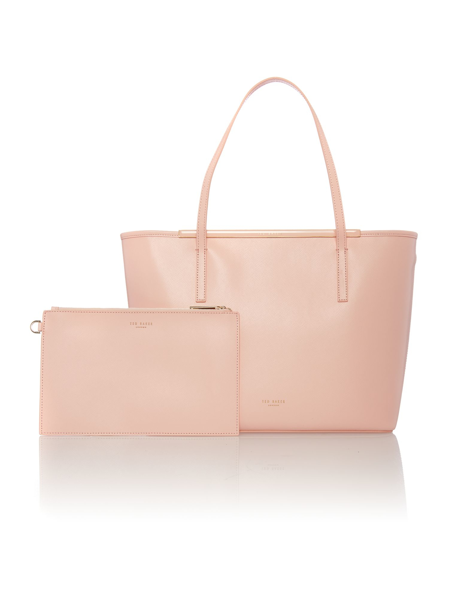 Ted Baker Leather Celiaa Light Pink Saffiano Large Tote Bag - Lyst