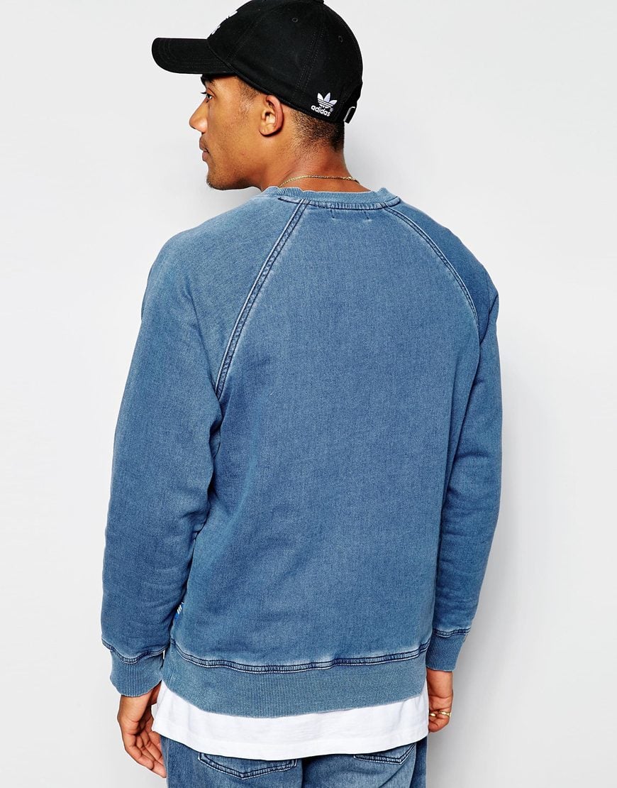 adidas Originals Denim Sweatshirt Ab8054 in Blue for Men
