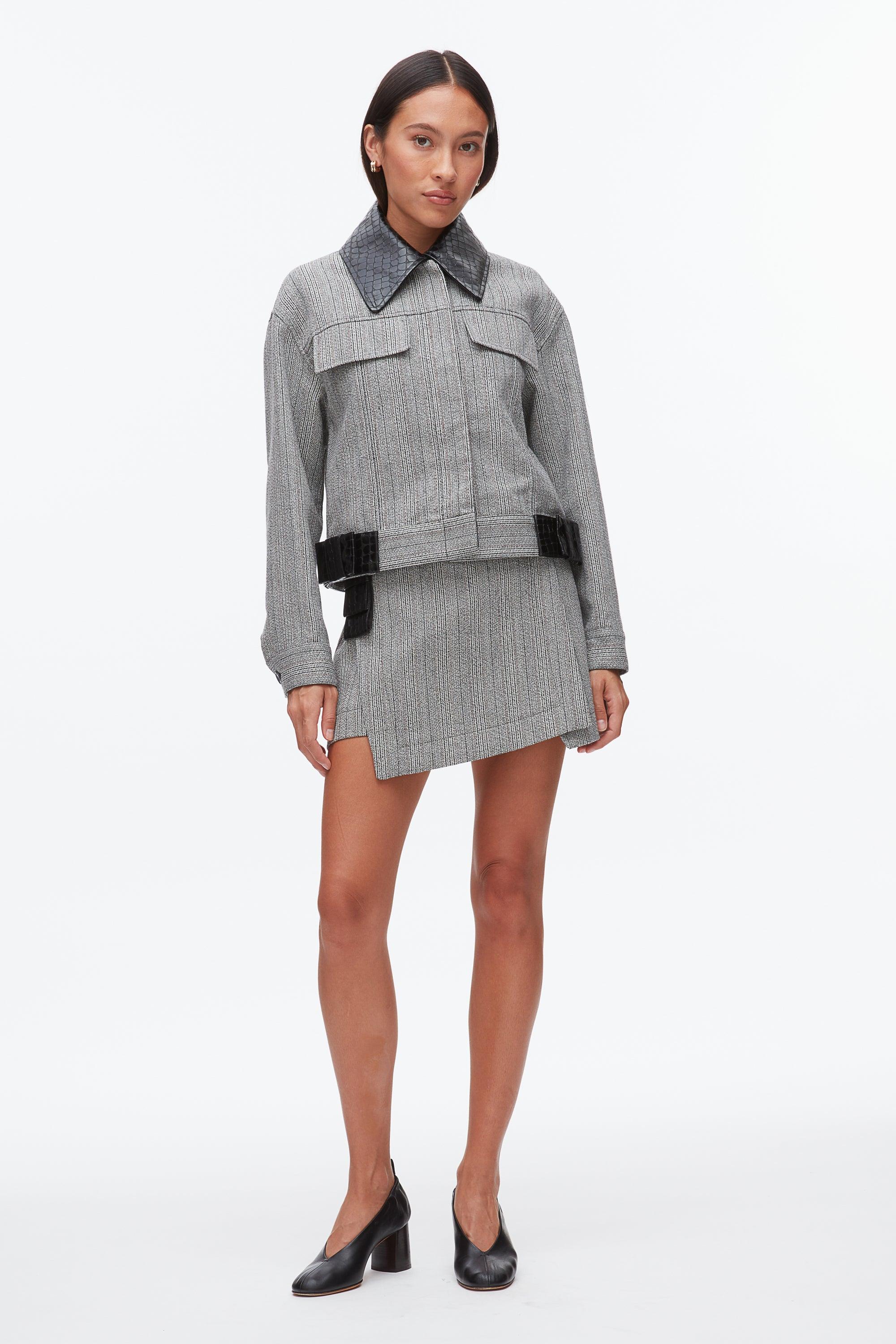 3.1 Phillip Lim Jaspé Cropped Jacket in Gray | Lyst