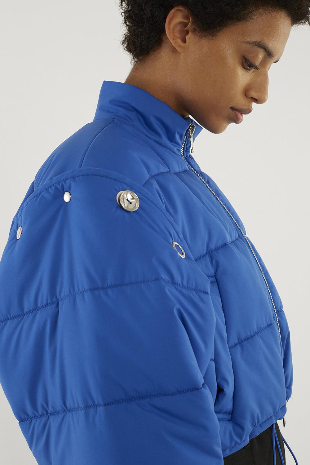3.1 Phillip Lim Synthetic Cropped Puffer Jacket in Electric Blue (Blue
