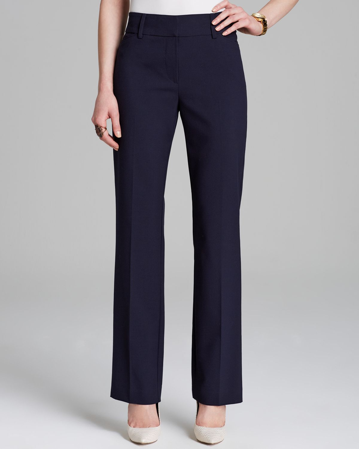 Adrianna Papell Notch Back Bistretch Pants in Blue - Lyst