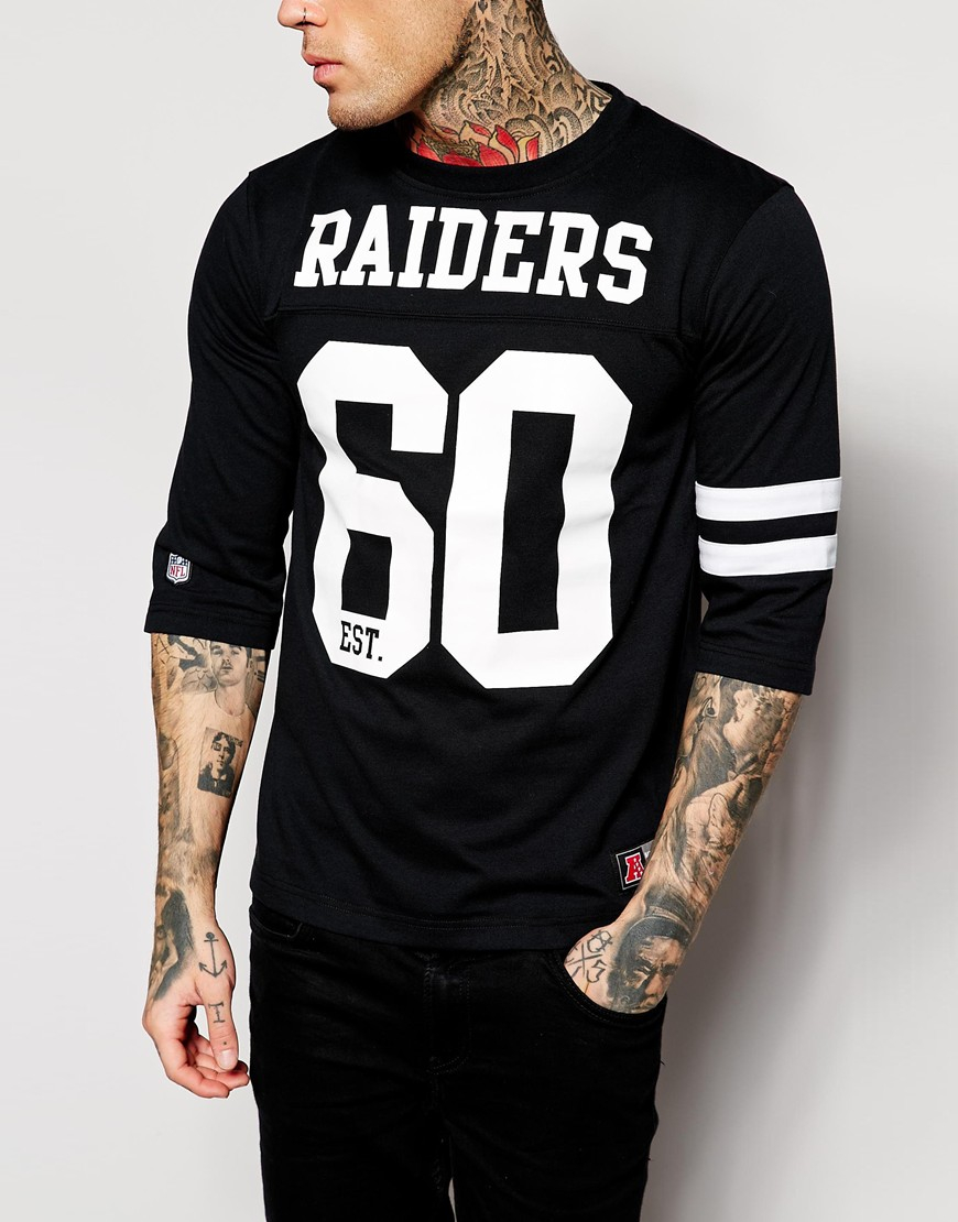 عروض افران Majestic Oakland Raiders T-Shirt With 3/4 Sleeves in Black for Men ... عروض افران