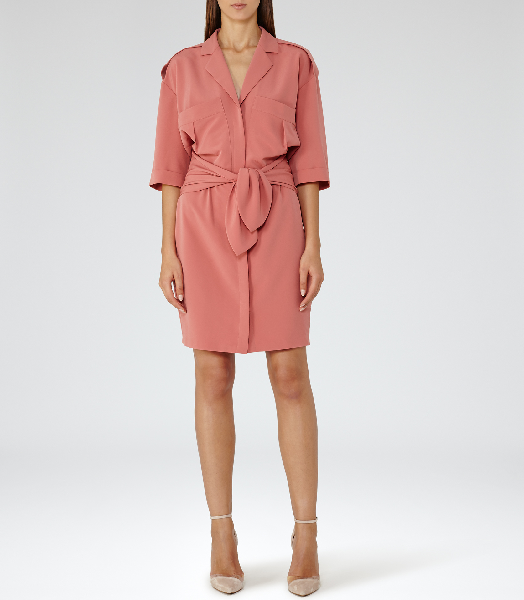 reiss sylvan pleated shirt dress