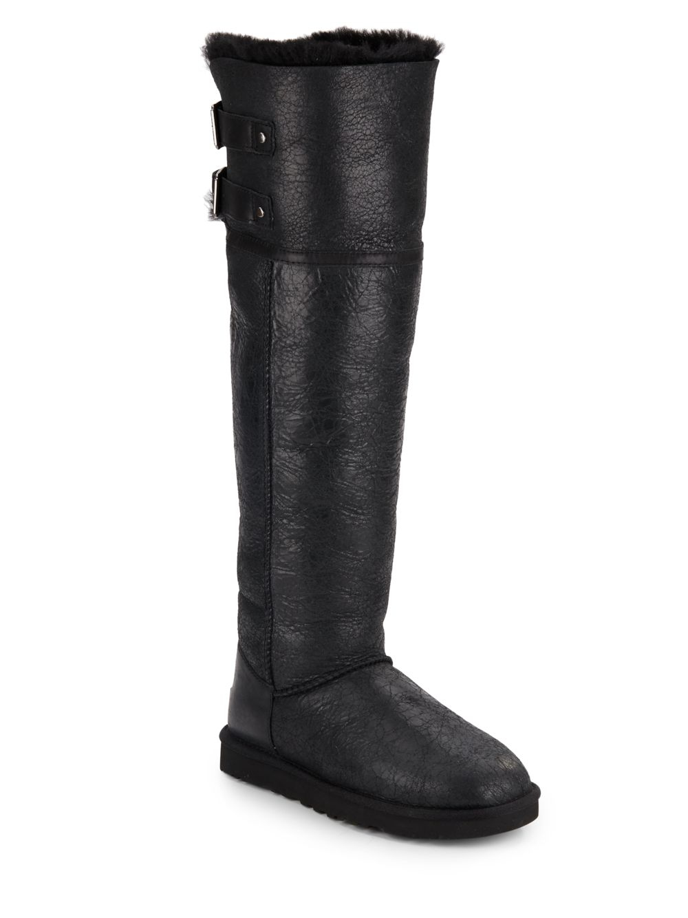 over the knee shearling lined boots