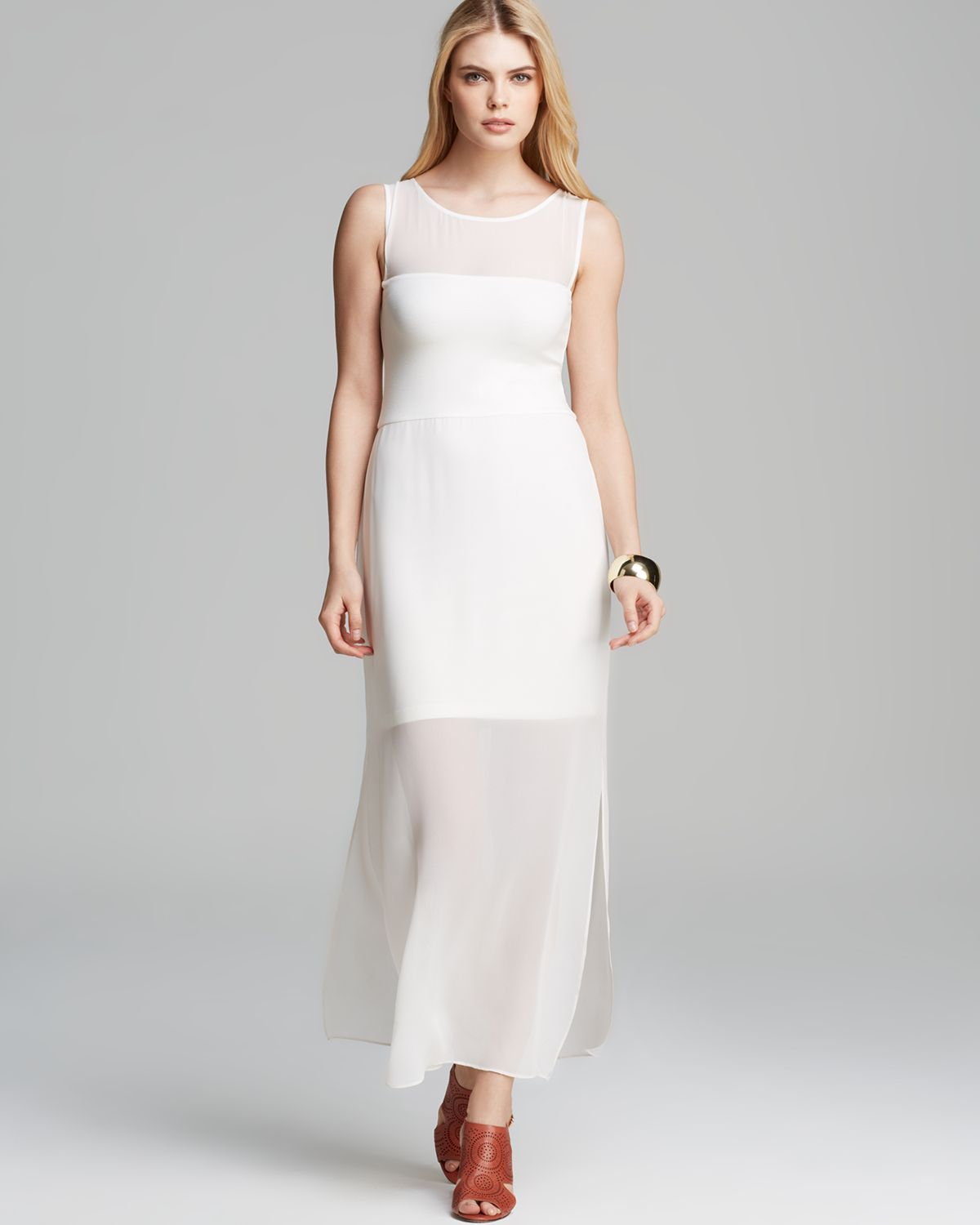 White chiffon overlay dress Outlet
