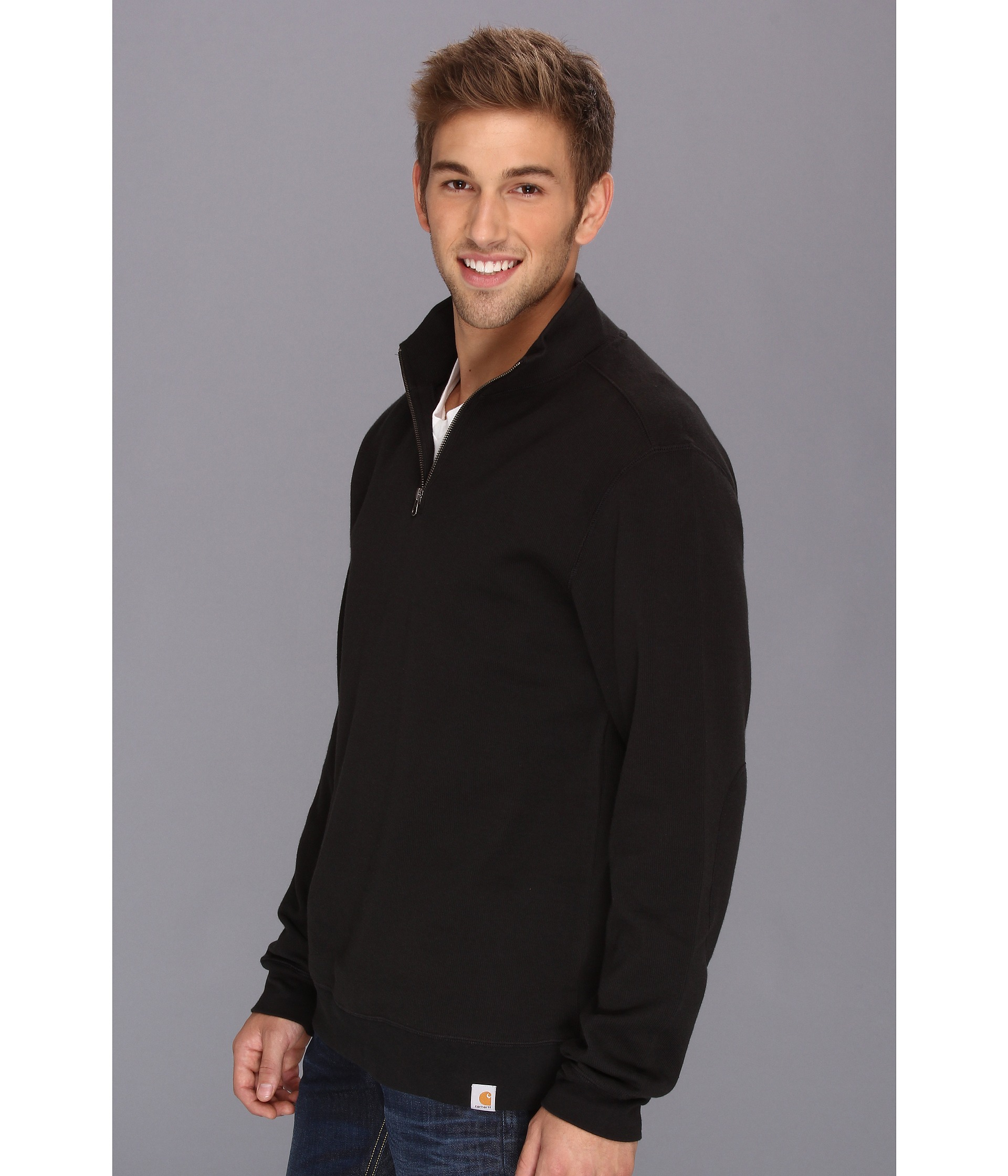 Carhartt Sweater Knit Quarter Zip in Black for Men - Lyst