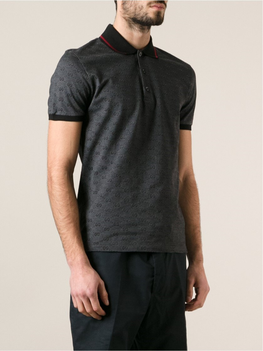Gucci Polo Shirt in Gray for Men - Lyst