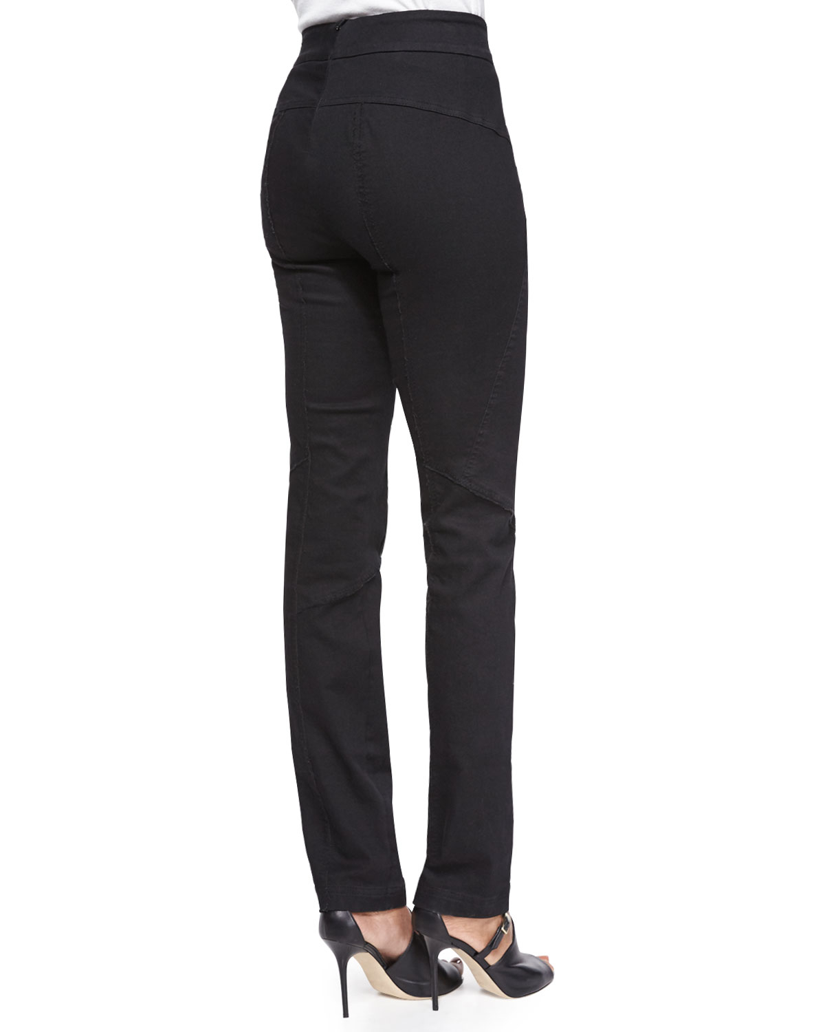 Donna karan Stretch Seamed Legging Pants in Black Lyst