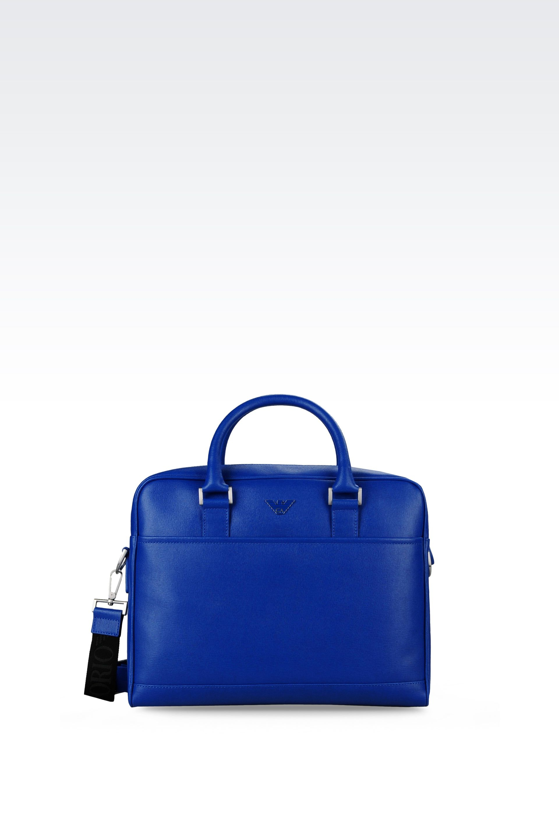 Emporio Armani Briefcase In Saffiano Calfskin in Bright Blue (Blue) for