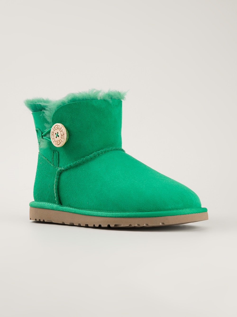 UGG Mini Bailey Button Boot in Green - Lyst