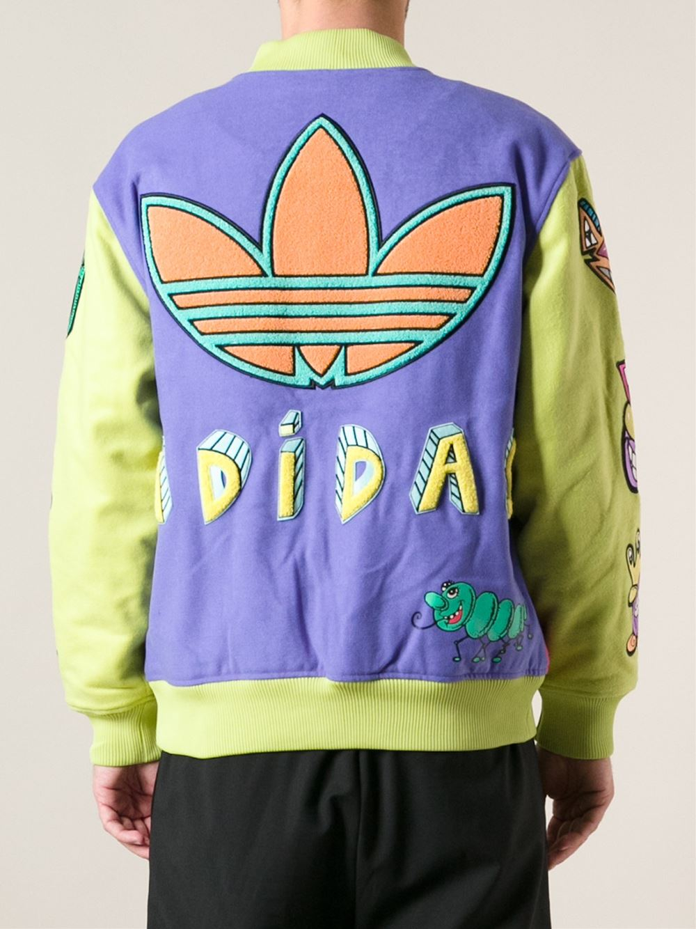 Lyst - Adidas Jeremy Scott Embroidered Bomber Jacket in Pink for Men