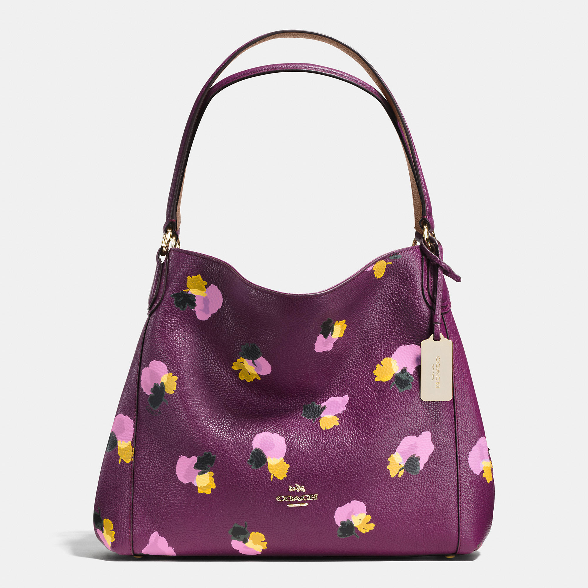 Lyst - Coach Edie Shoulder Bag 31 In Floral Print Leather in Purple