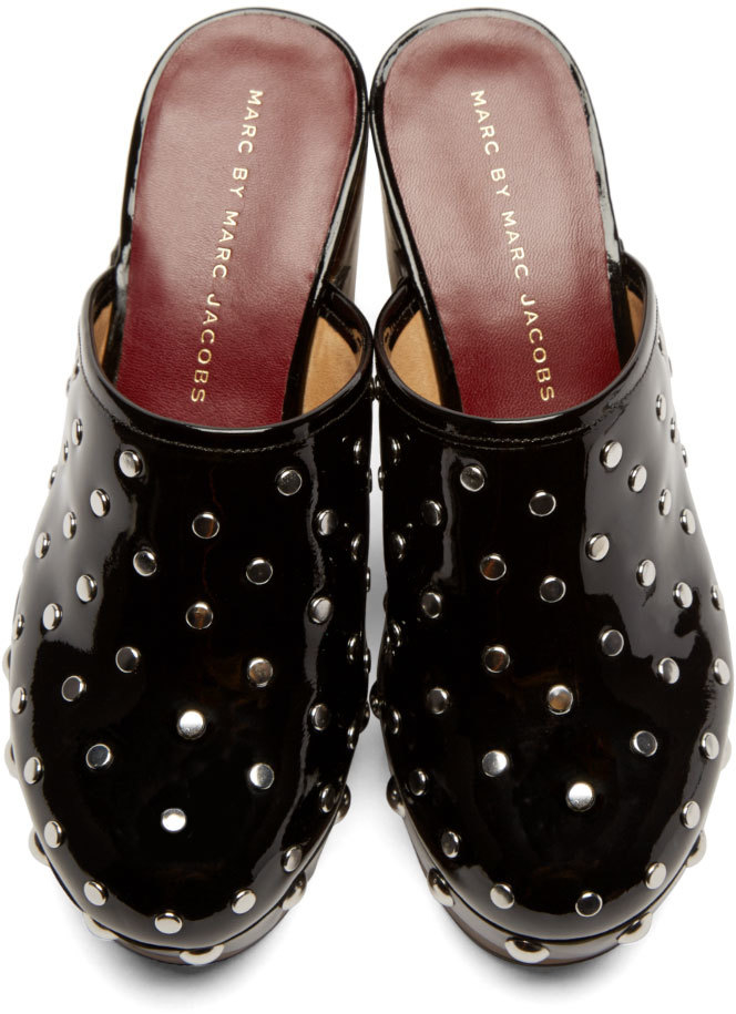 black studded clogs