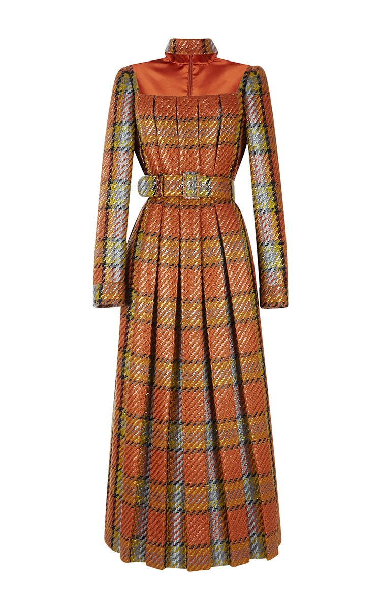Lyst - Emilia wickstead Issy Dress in Brown