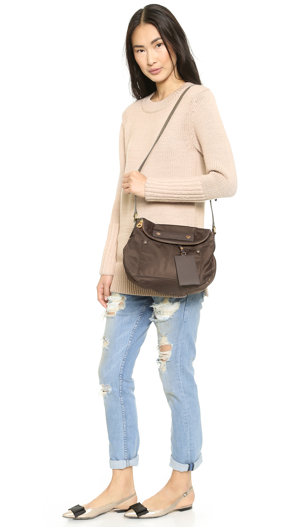 marc jacobs preppy nylon natasha shoulder bolsa