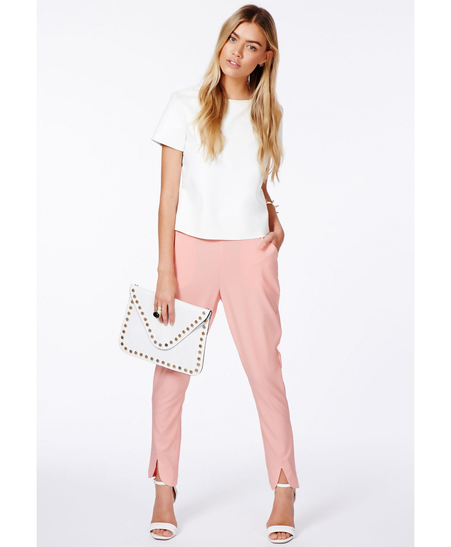 blush cigarette trousers