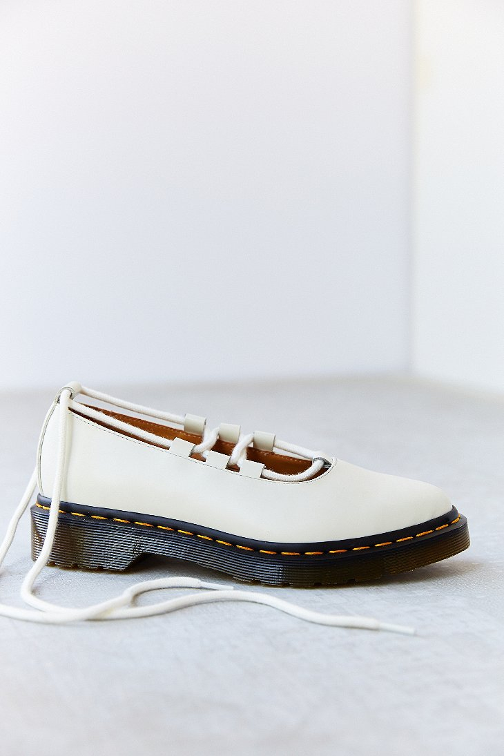 Dr. Martens Elphie Lace-Up Ballet Shoe in White | Lyst