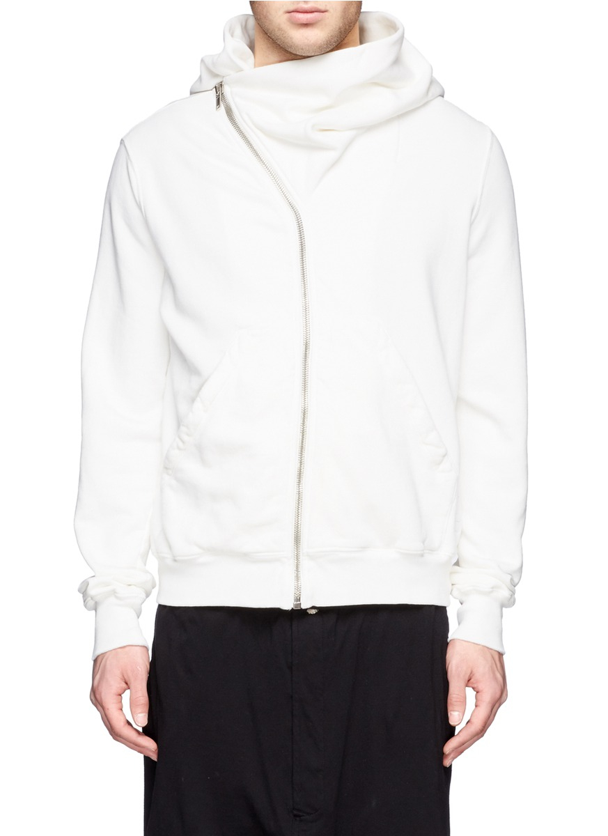 Rick Owens DRKSHDW Non-linear Zip Front Hoodie in White for Men | Lyst