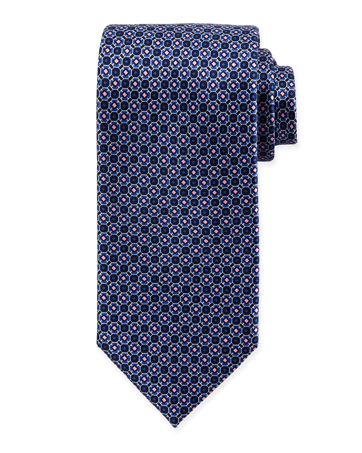Brioni Diamond Octagon-print Silk Tie in Blue for Men | Lyst
