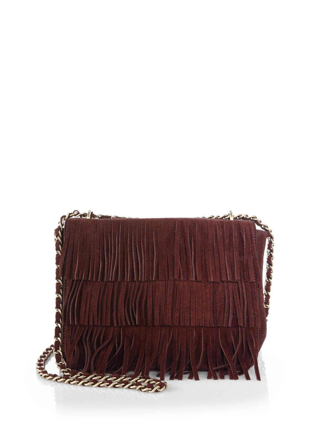 brown suede fringe bag