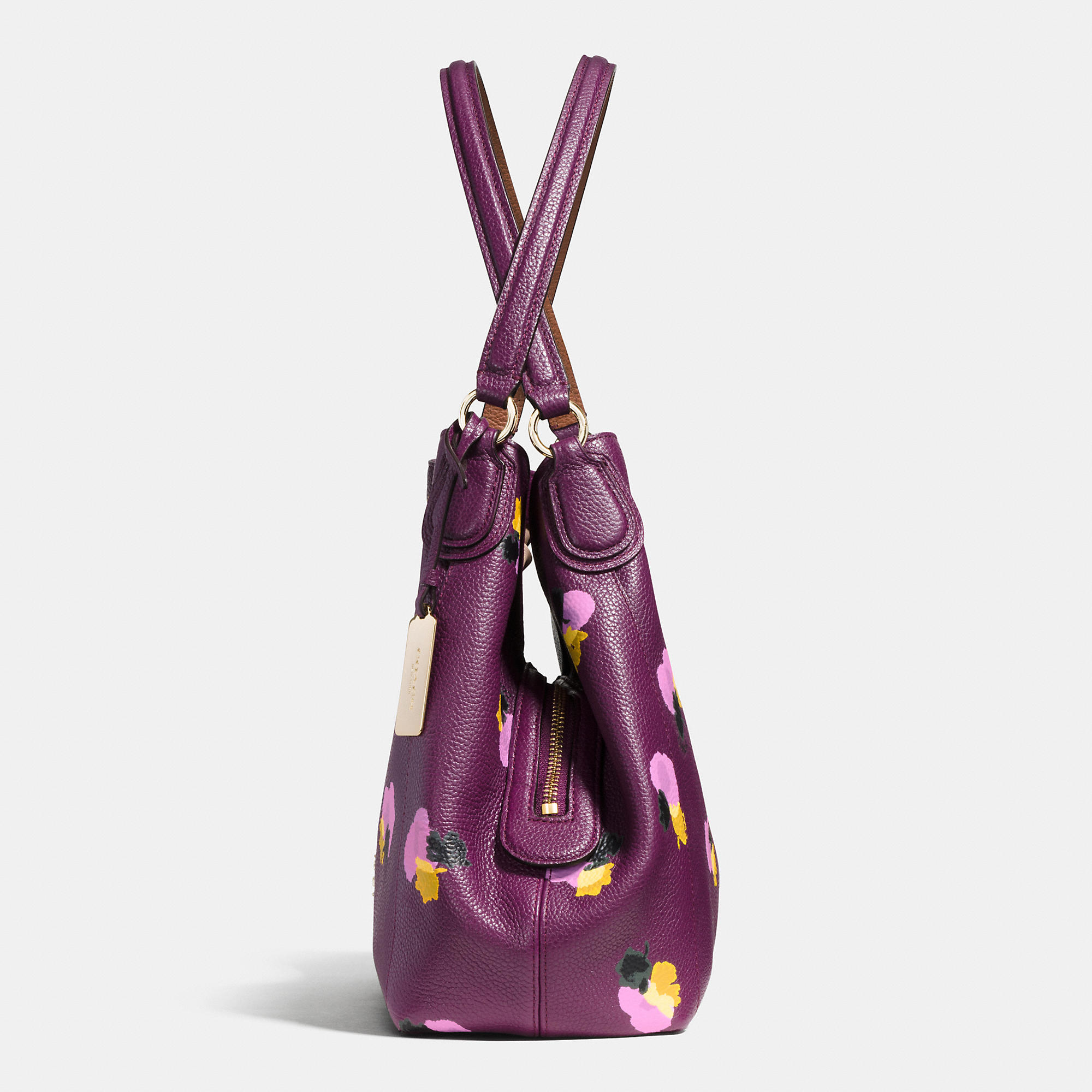 COACH Edie Shoulder Bag 31 In Floral Print Leather in Purple - Lyst