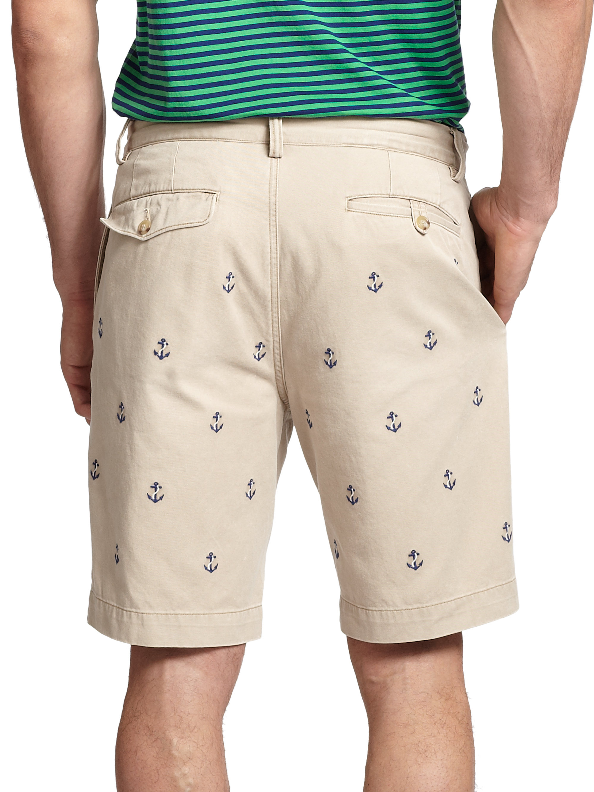 Polo ralph lauren Classic-Fit Embroidered Chino Shorts in Beige for Men