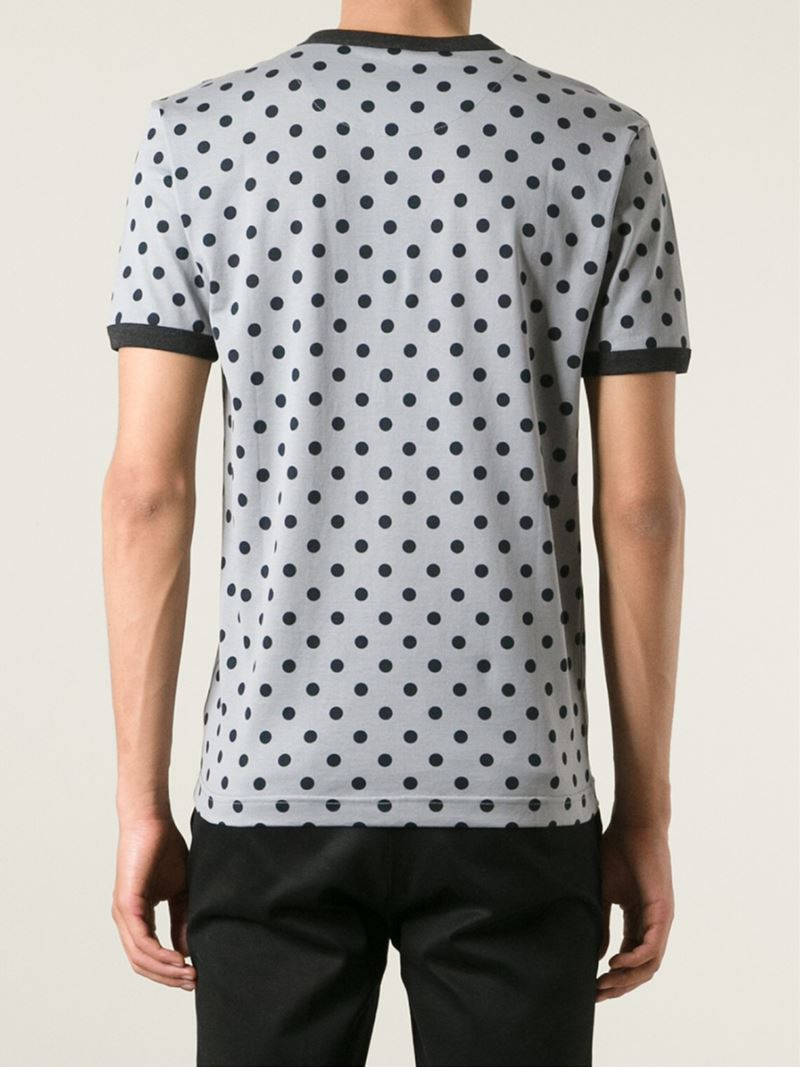 Dolce & Gabbana Polka-Dot T-Shirt in Gray for Men