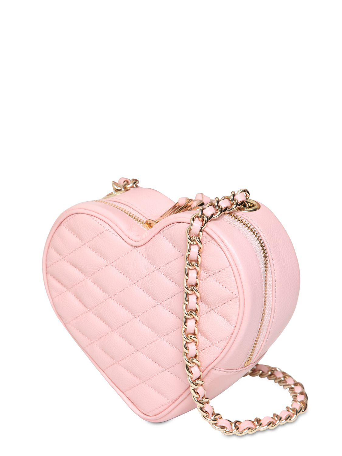 Rebecca Minkoff Heart Quilted Leather Shoulder Bag in Light Pink (Pink) - Lyst