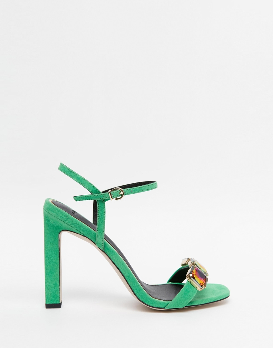 green embellished heels