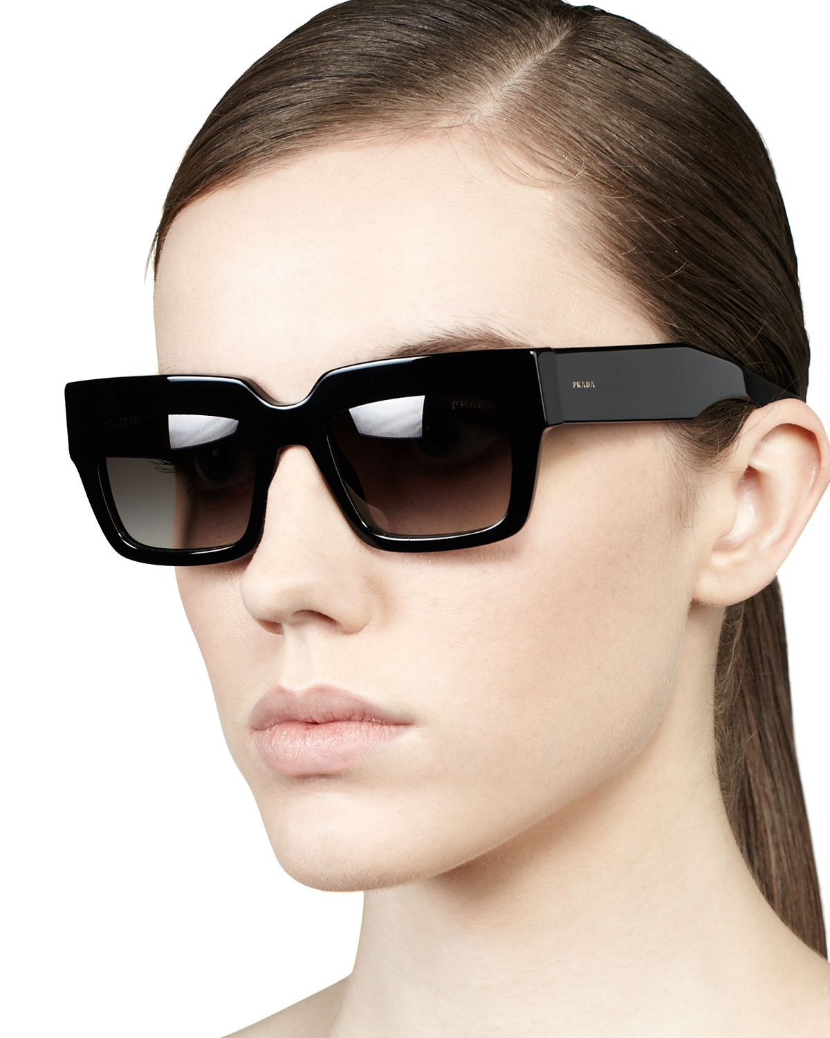 prada black square sunglasses