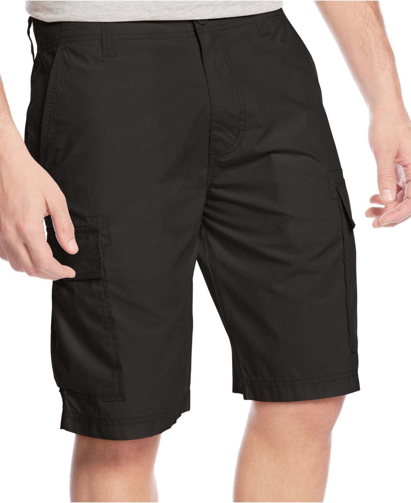 American rag Solid Cargo Shorts in Black for Men | Lyst