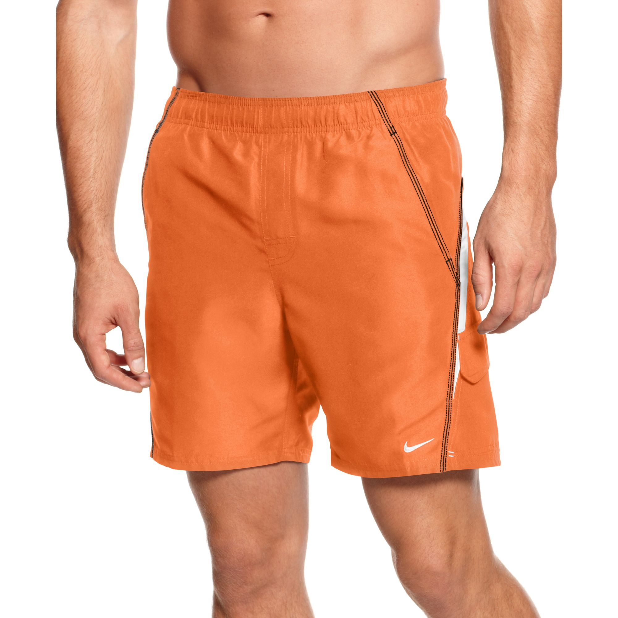 Nike Core Velocity 7 Volley Swim Trunks in Orange for Men - Lyst