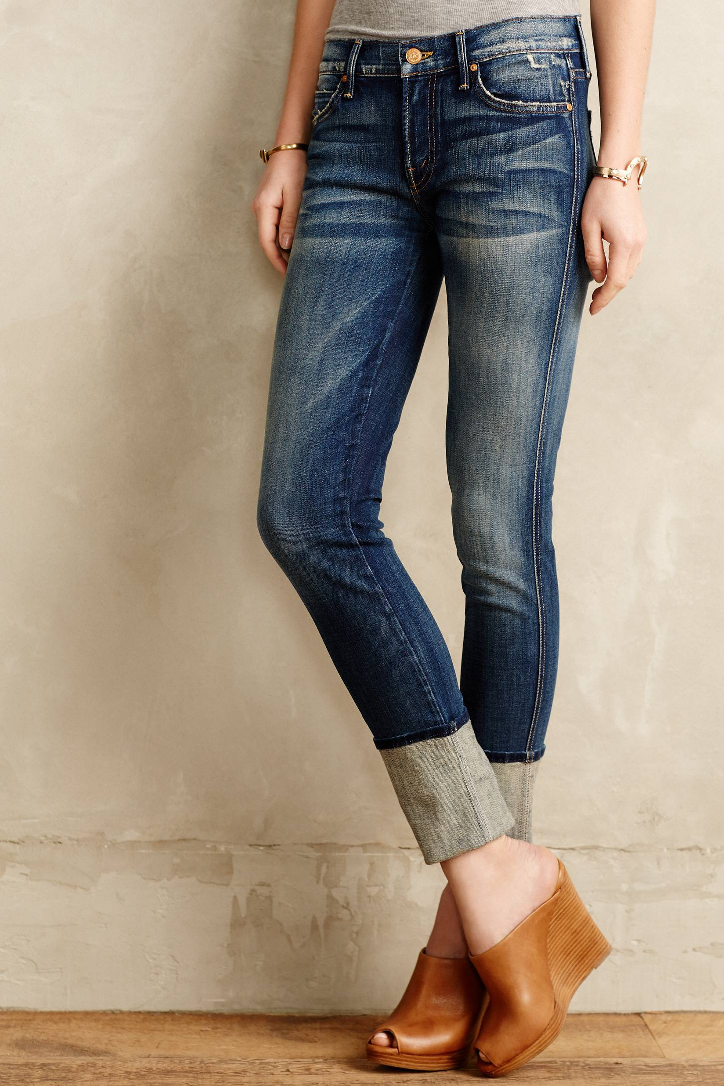 Mother Ponyboy Cuffed Jeans in Blue (Tequila Truth) | Lyst